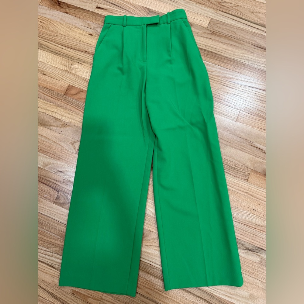 Zara Green Women's Wide-Leg Pants
